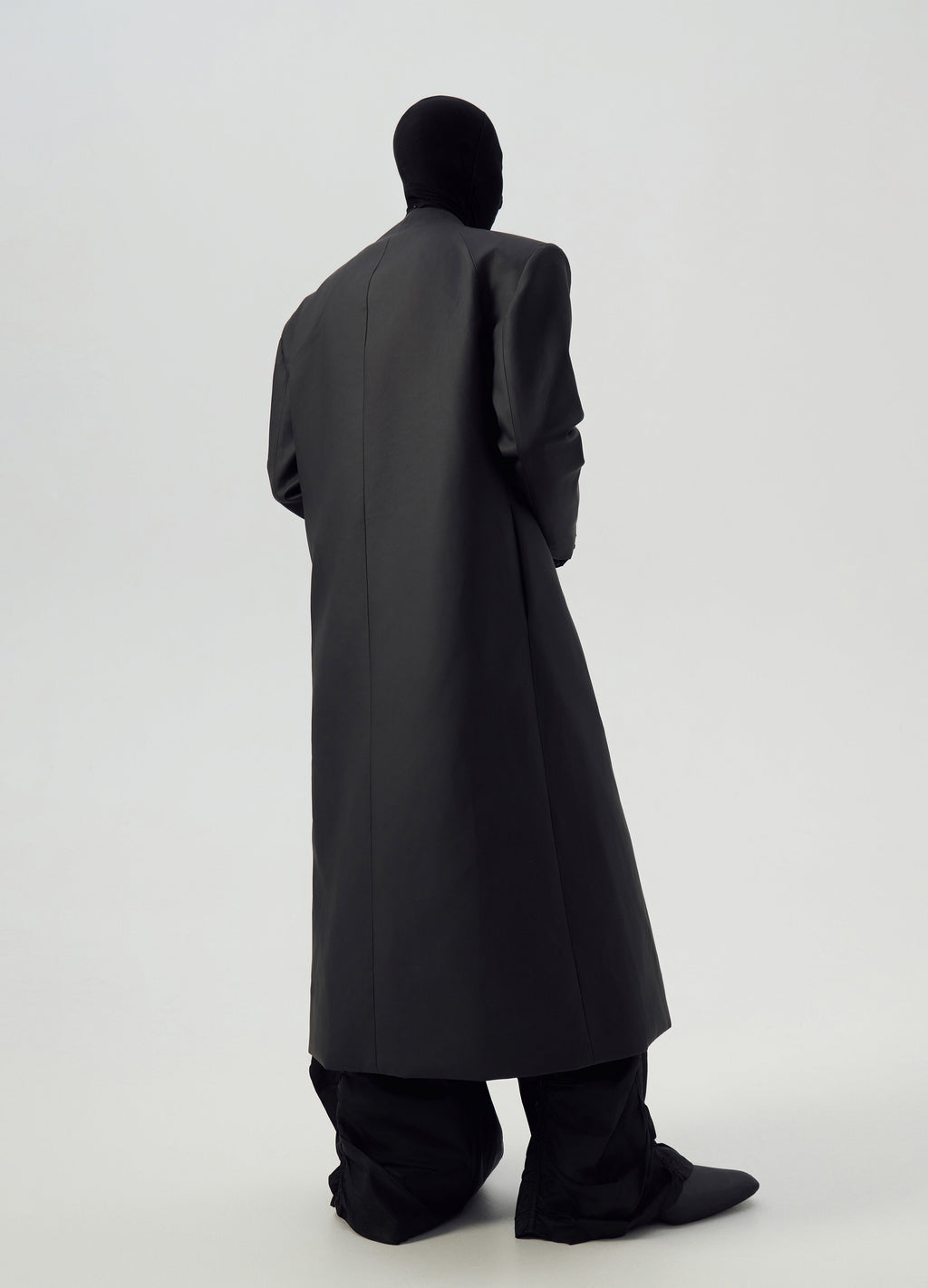 24FW MATTE BLACK OVERSIZED TRENCH COAT