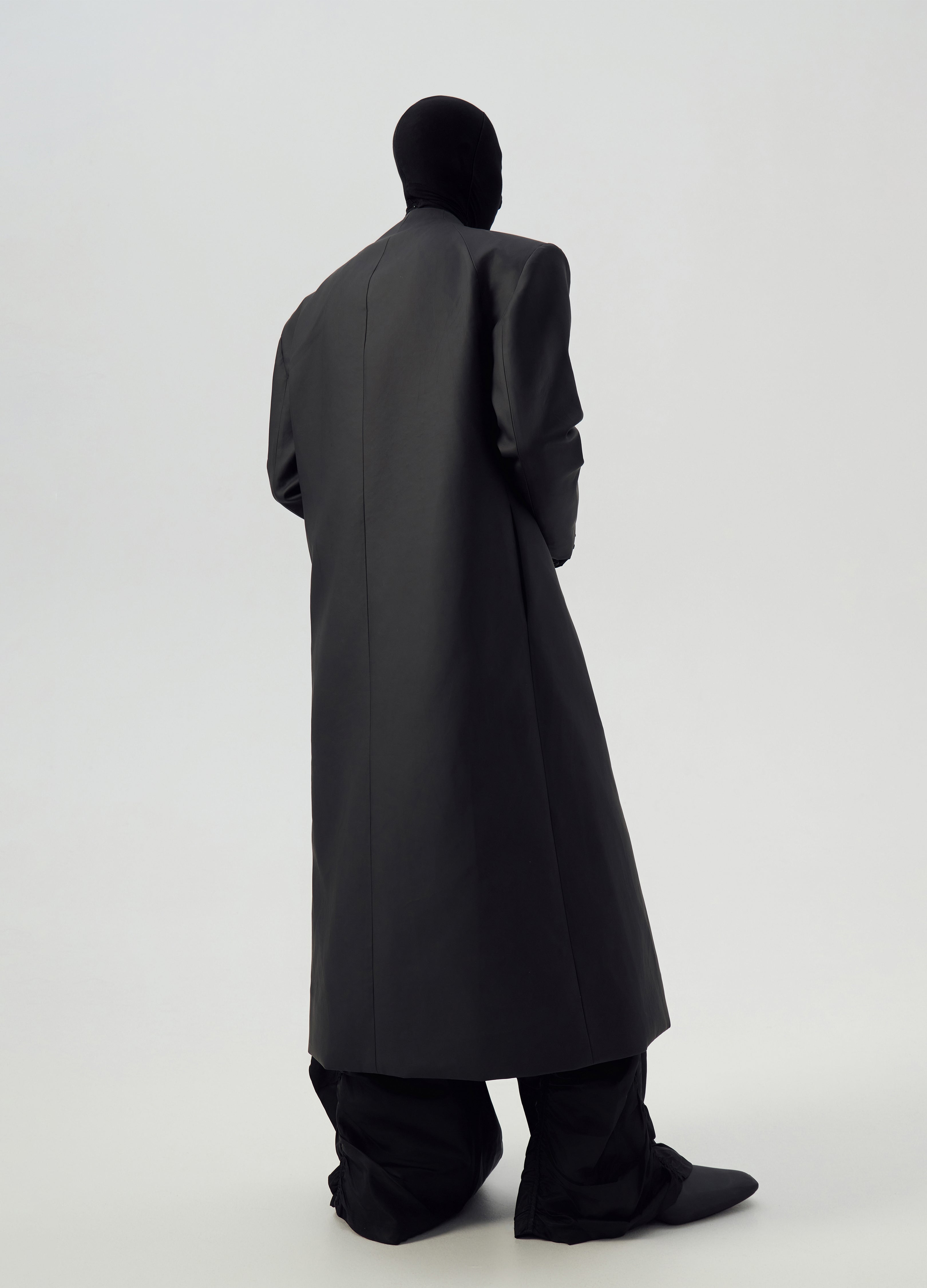 24FW MATTE BLACK OVERSIZED TRENCH COAT