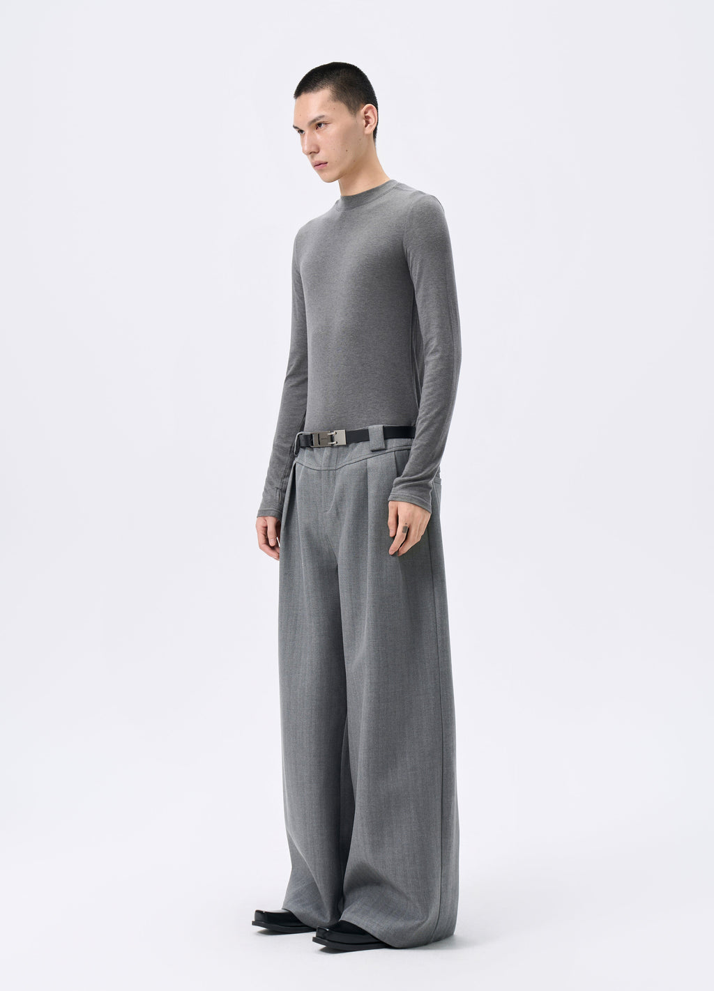 25FW STRIPED LYOCELL WIDE TROUSERS