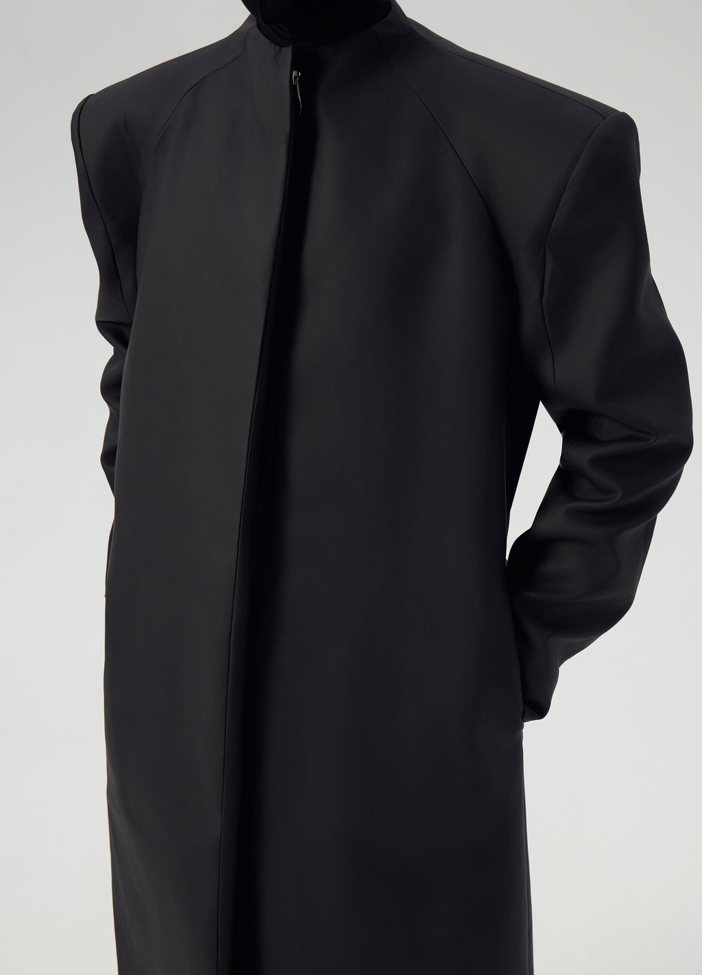 24FW MATTE BLACK OVERSIZED TRENCH COAT