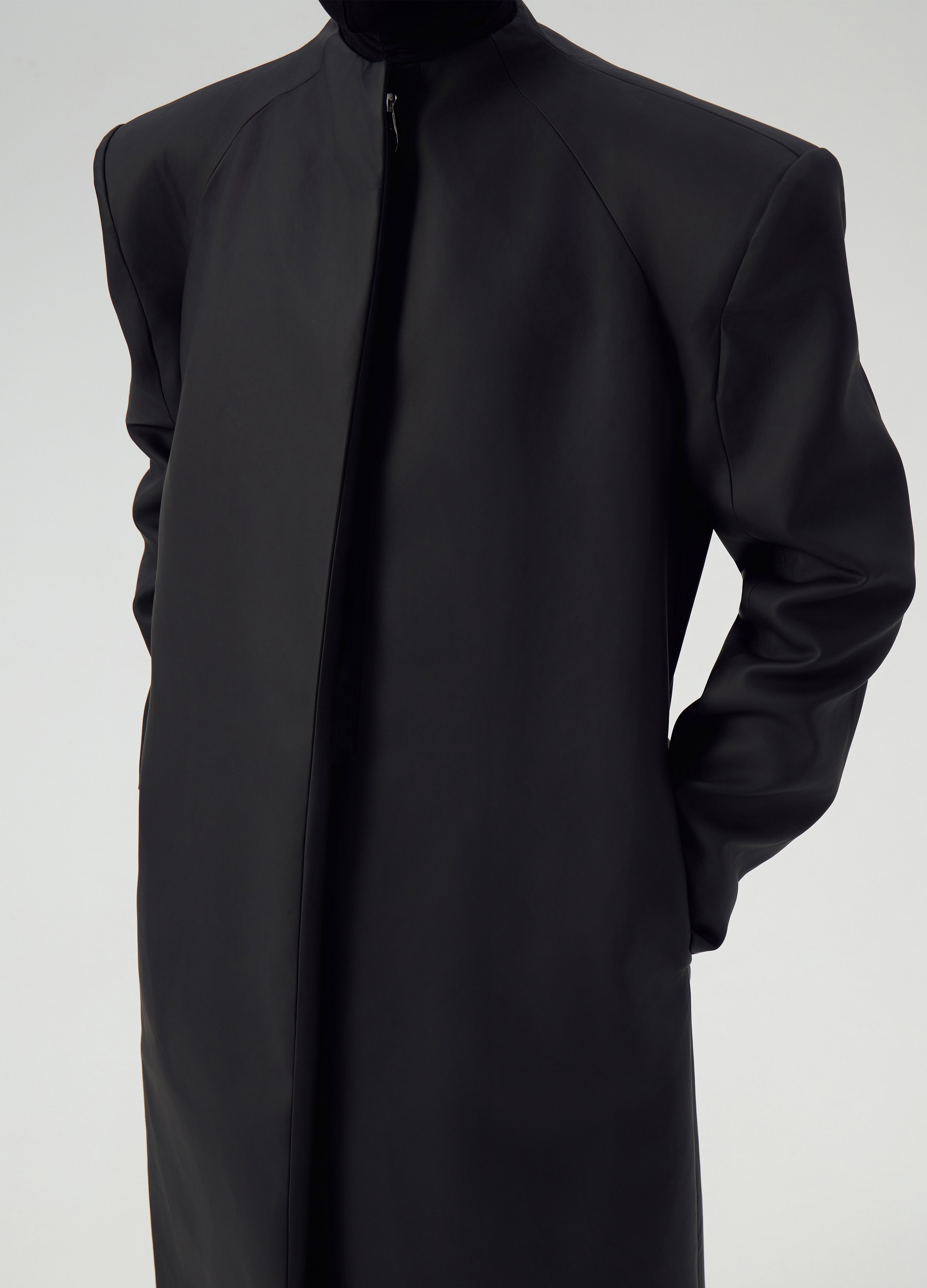 24FW MATTE BLACK OVERSIZED TRENCH COAT