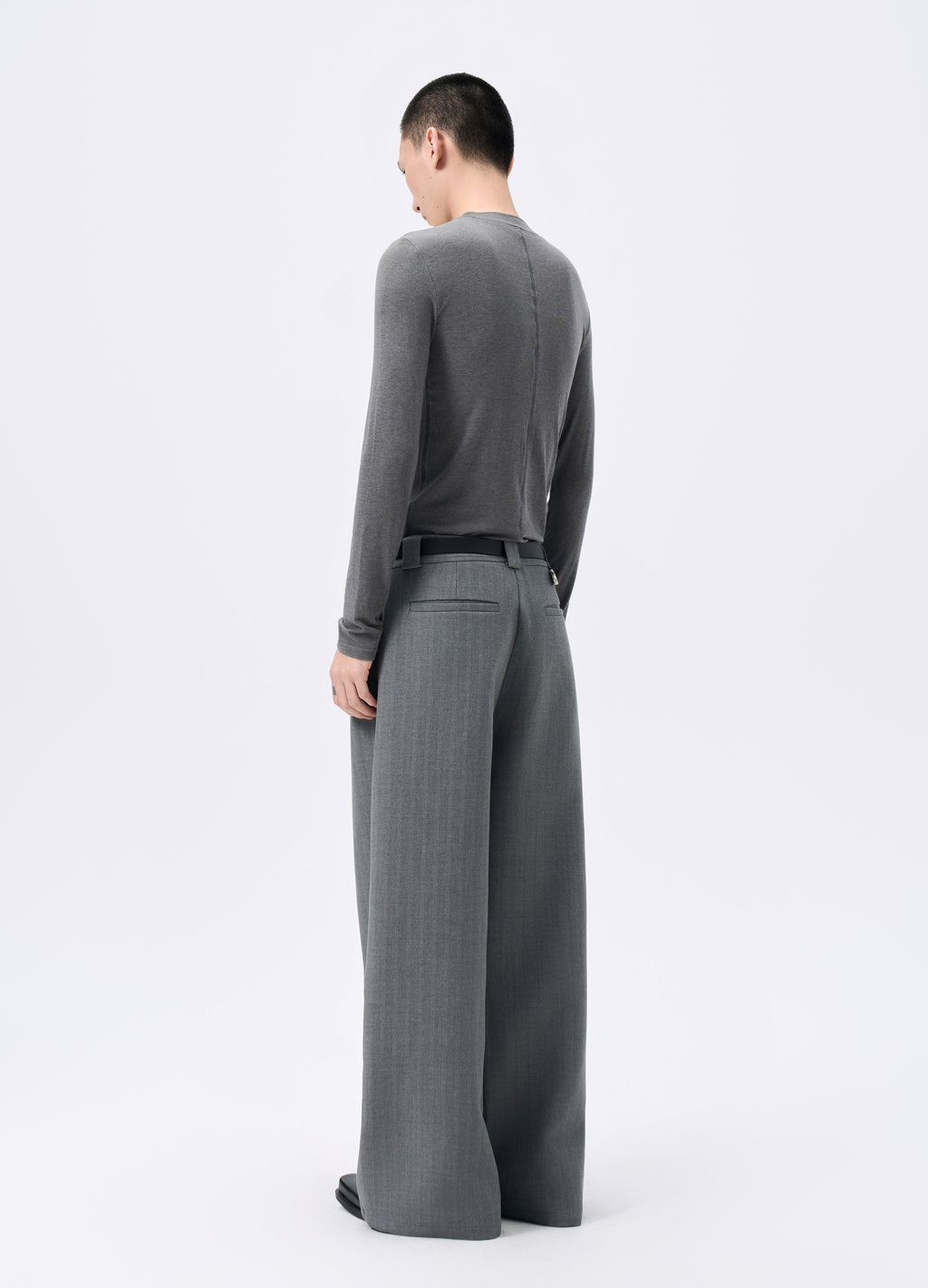 25FW STRIPED LYOCELL WIDE TROUSERS