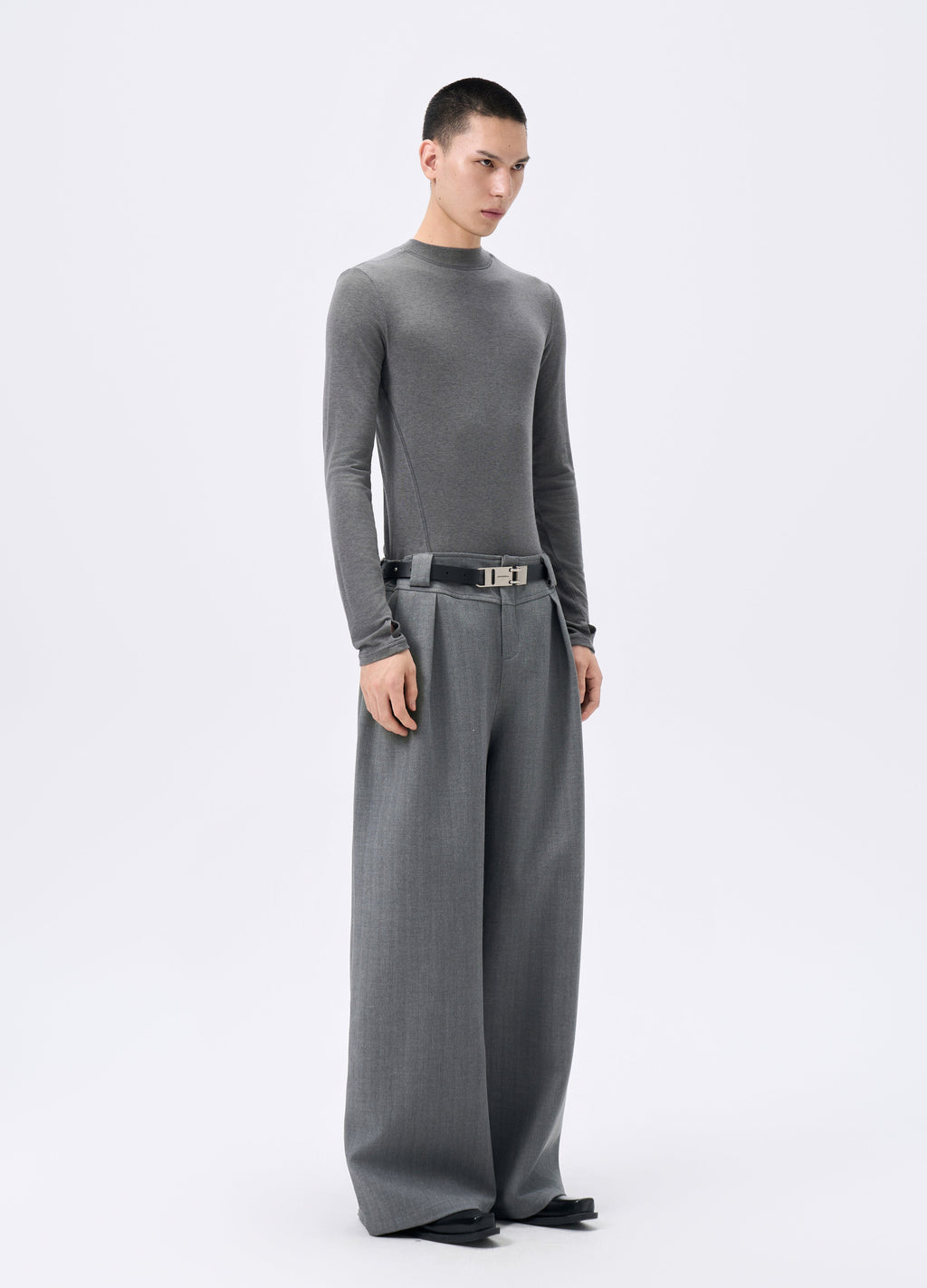 25FW STRIPED LYOCELL WIDE TROUSERS