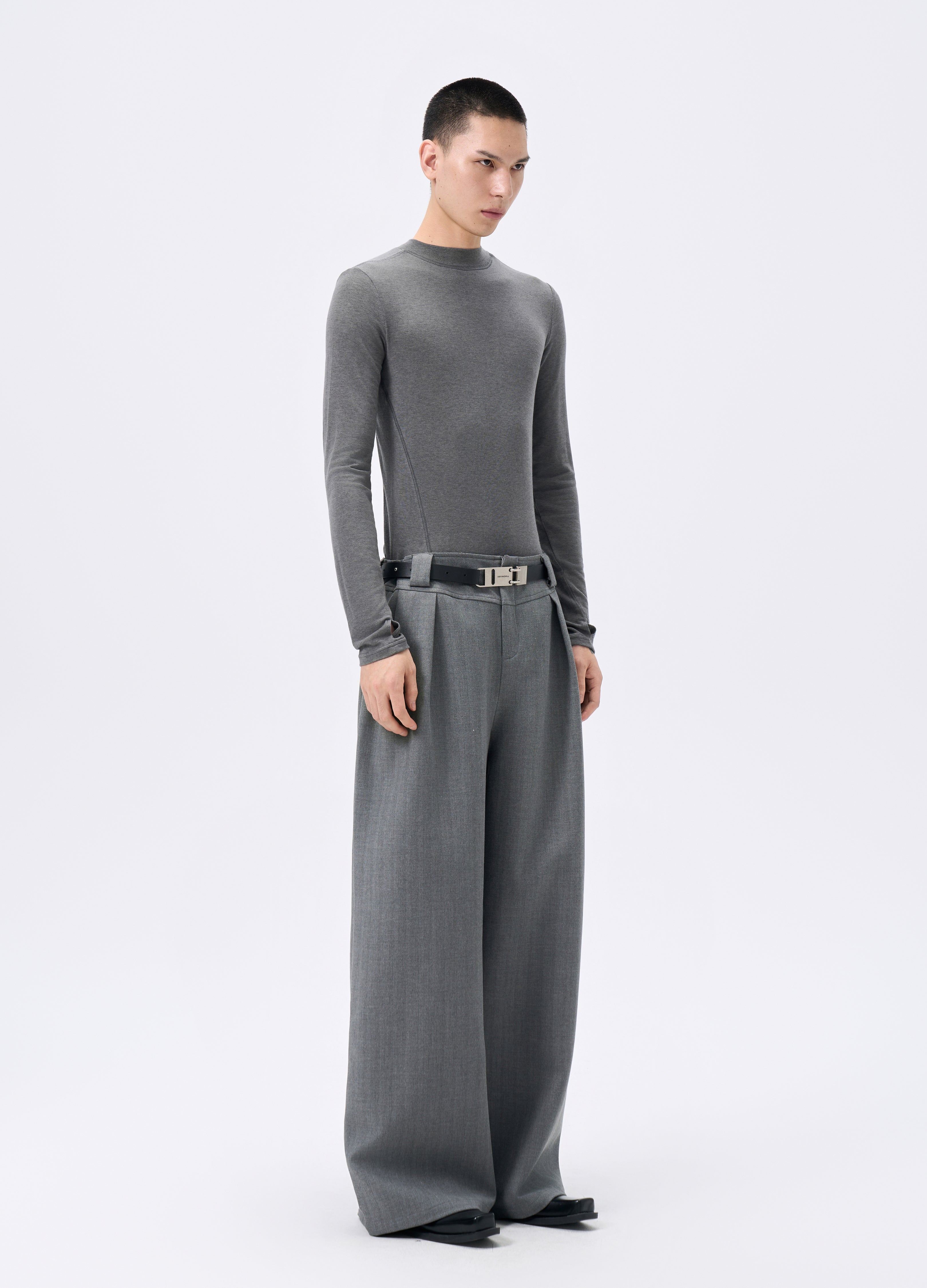 25FW STRIPED LYOCELL WIDE TROUSERS