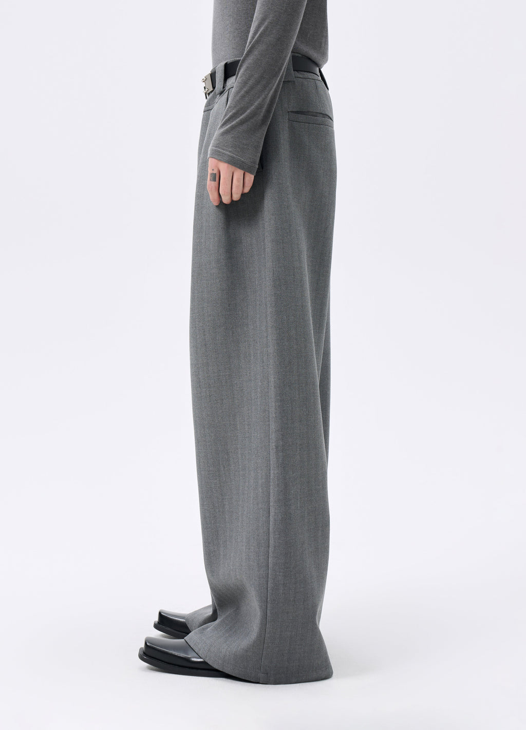 25FW STRIPED LYOCELL WIDE TROUSERS