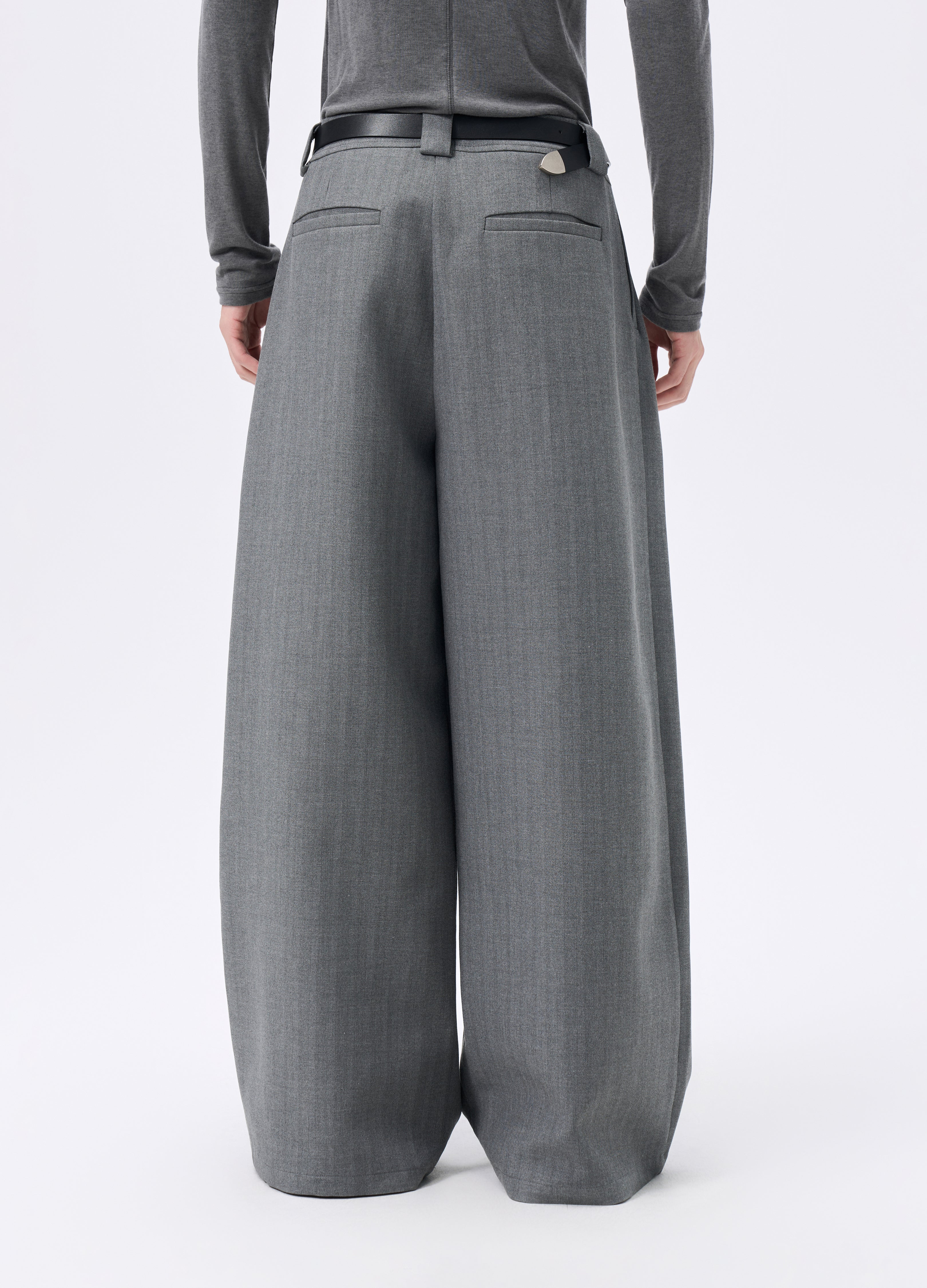 25FW STRIPED LYOCELL WIDE TROUSERS