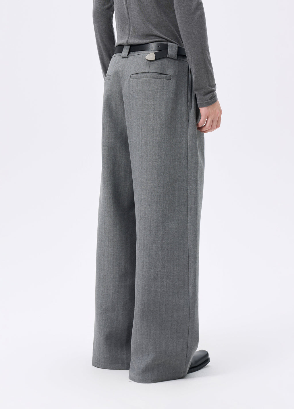 25FW STRIPED LYOCELL WIDE TROUSERS