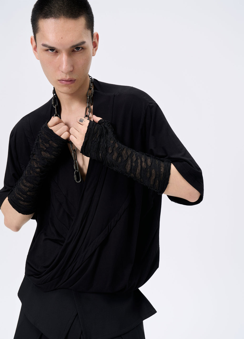 25FW MESH TEXTURE HALF-GLOVES