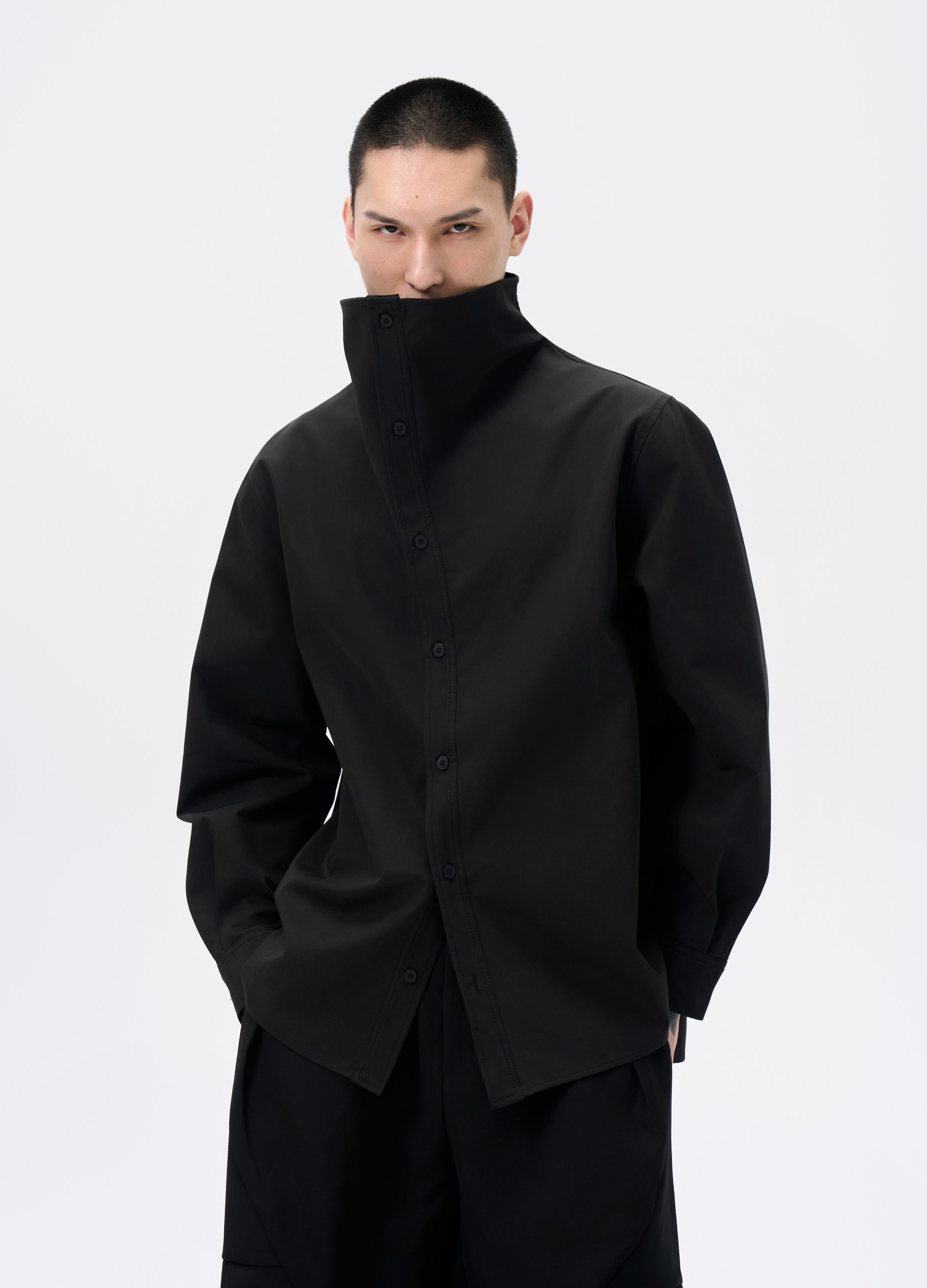 25FW HIGH-COLLAR SHADOW SHIRT