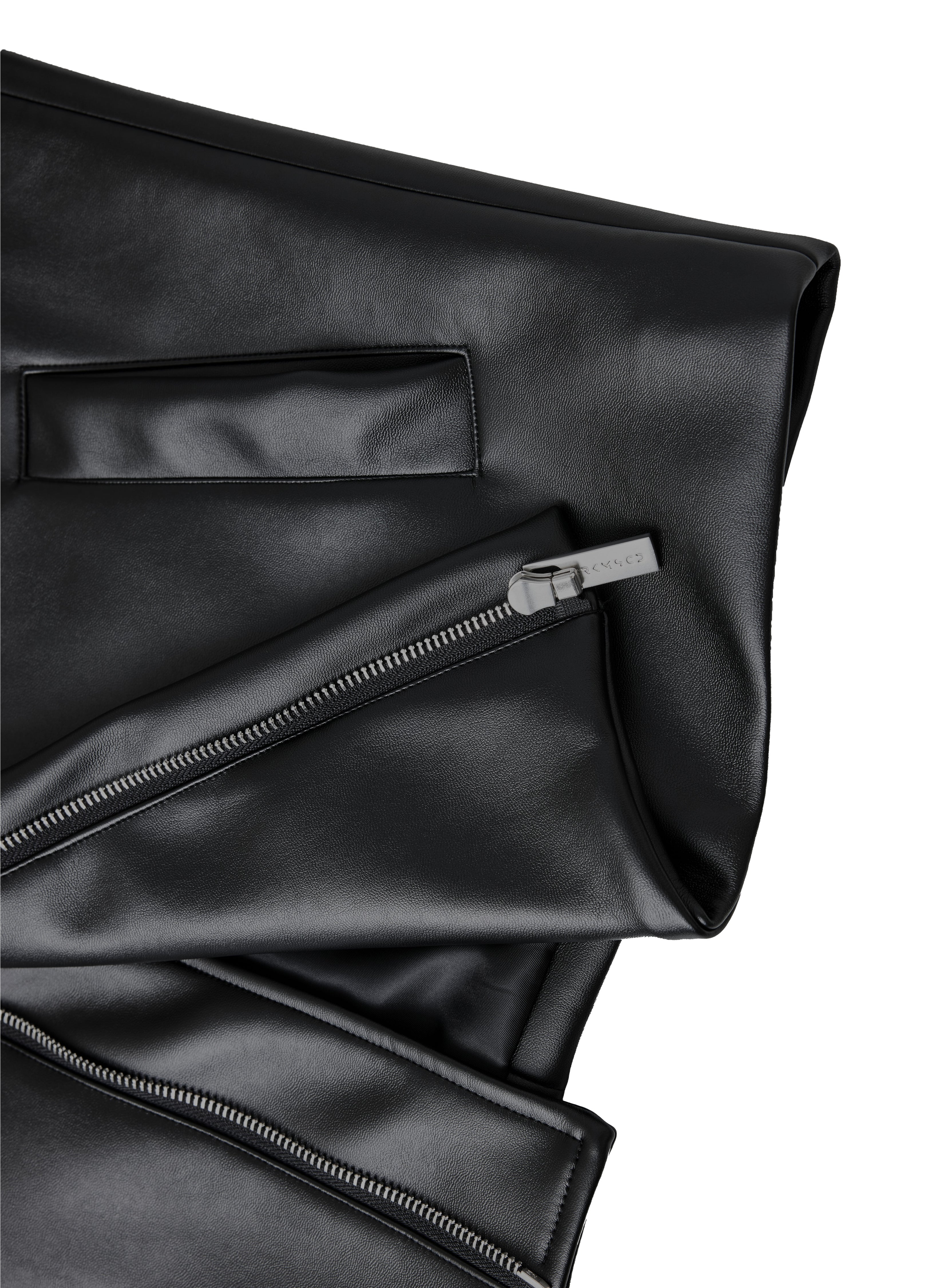 25FW SHOULDERED LEATHER BIKER JACKET