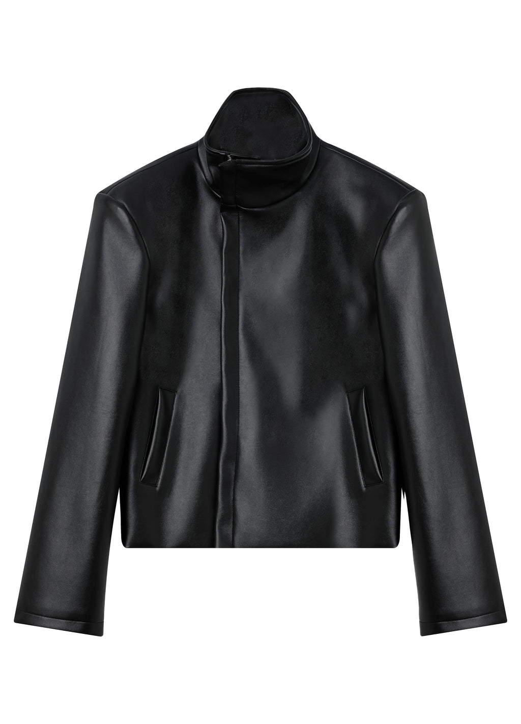 25FW SHOULDERED LEATHER BIKER JACKET