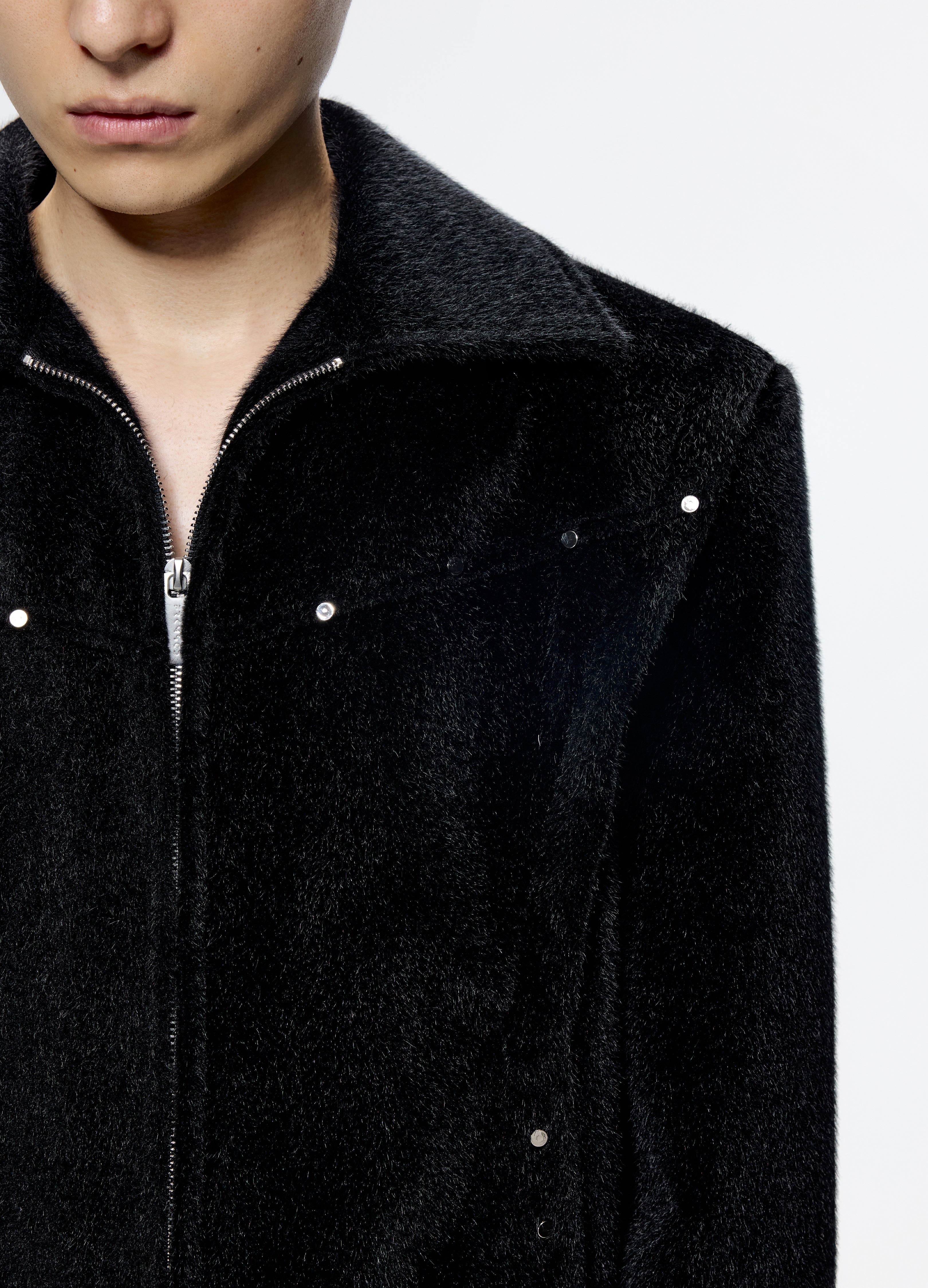 25FW STUDDED HORSEHAIR JACKET