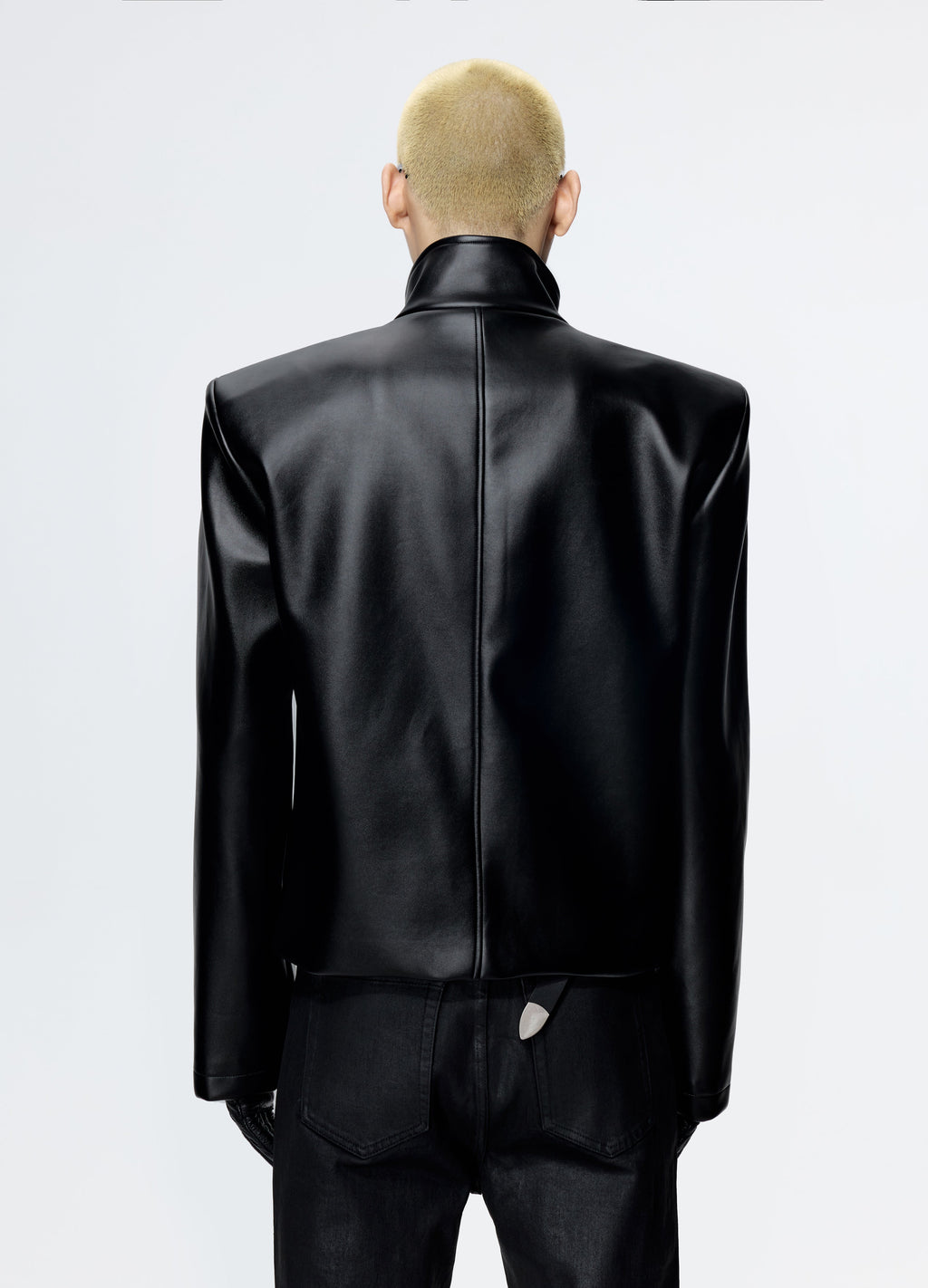 25FW SHOULDERED LEATHER BIKER JACKET