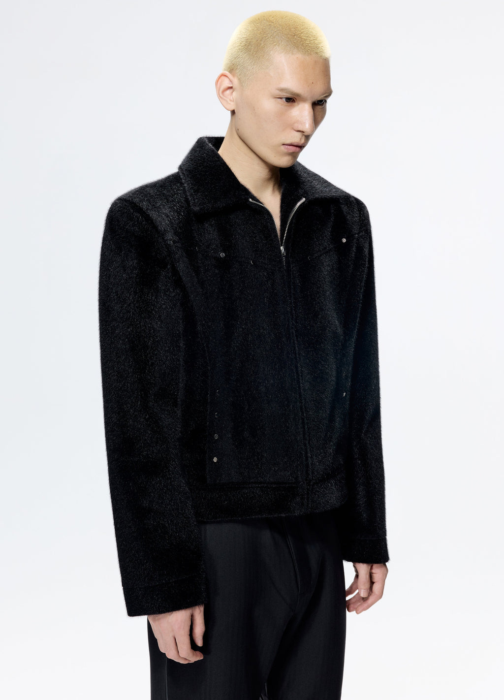 25FW STUDDED HORSEHAIR JACKET