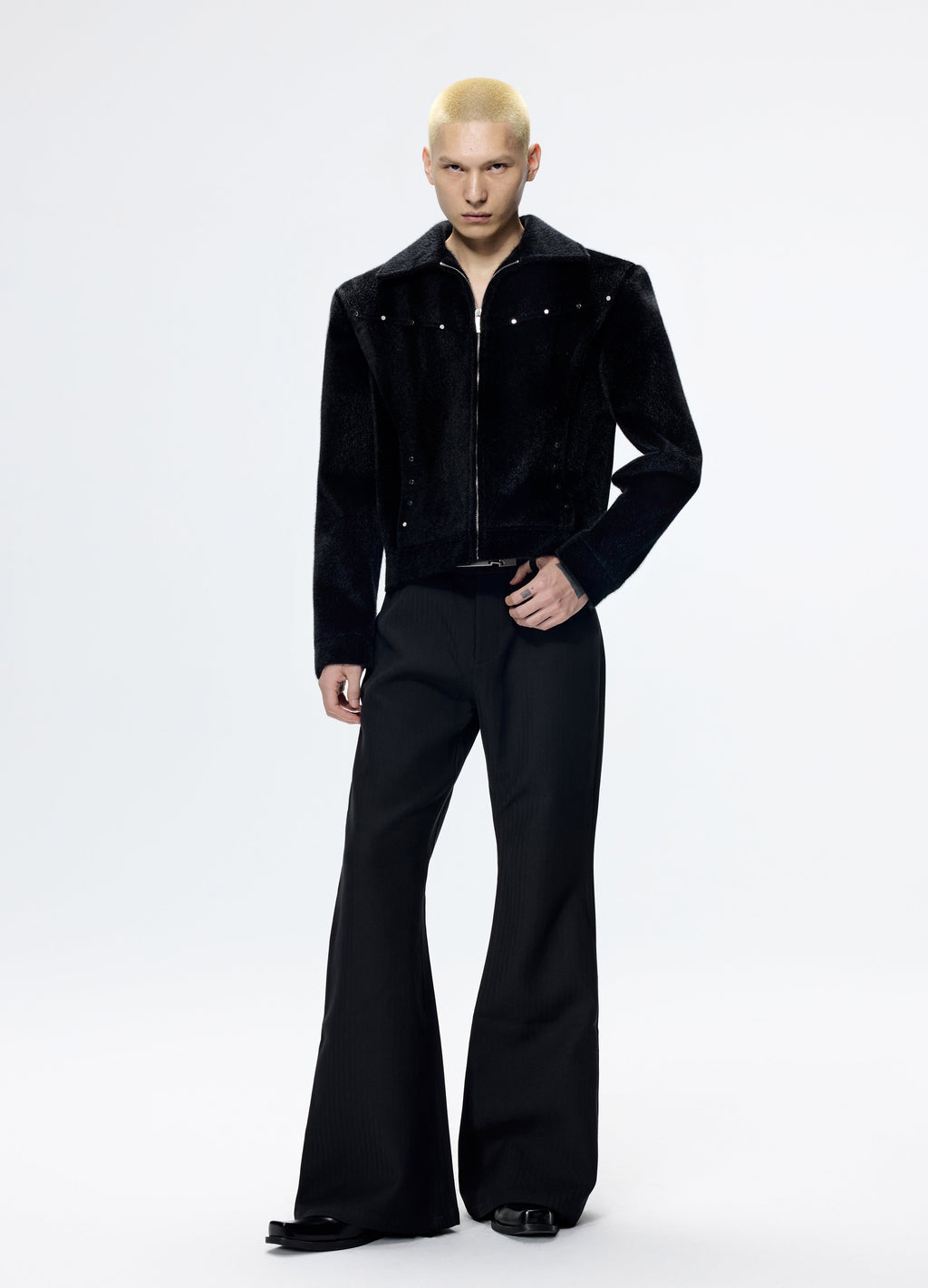 25FW STUDDED HORSEHAIR JACKET