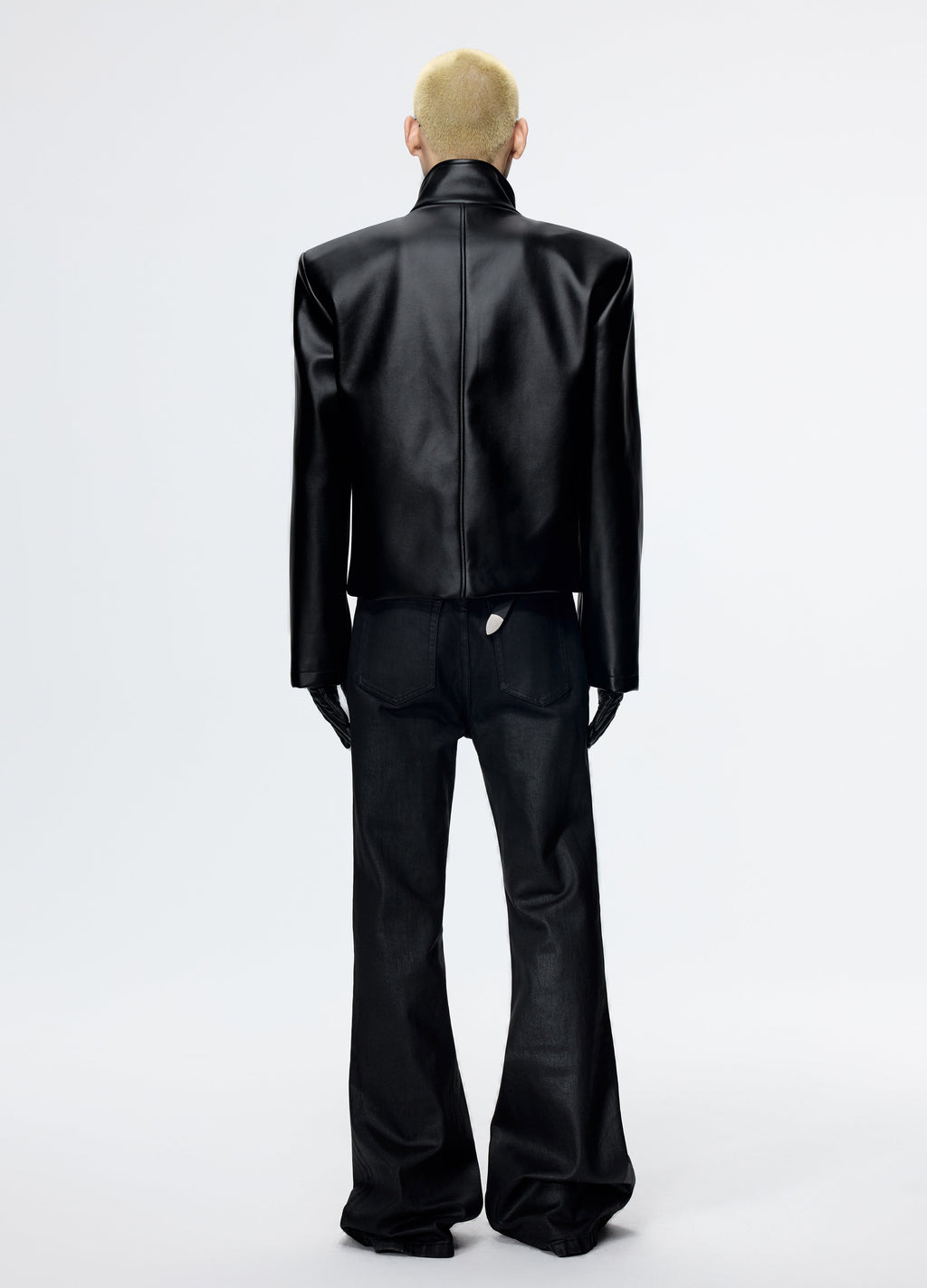 25FW SHOULDERED LEATHER BIKER JACKET