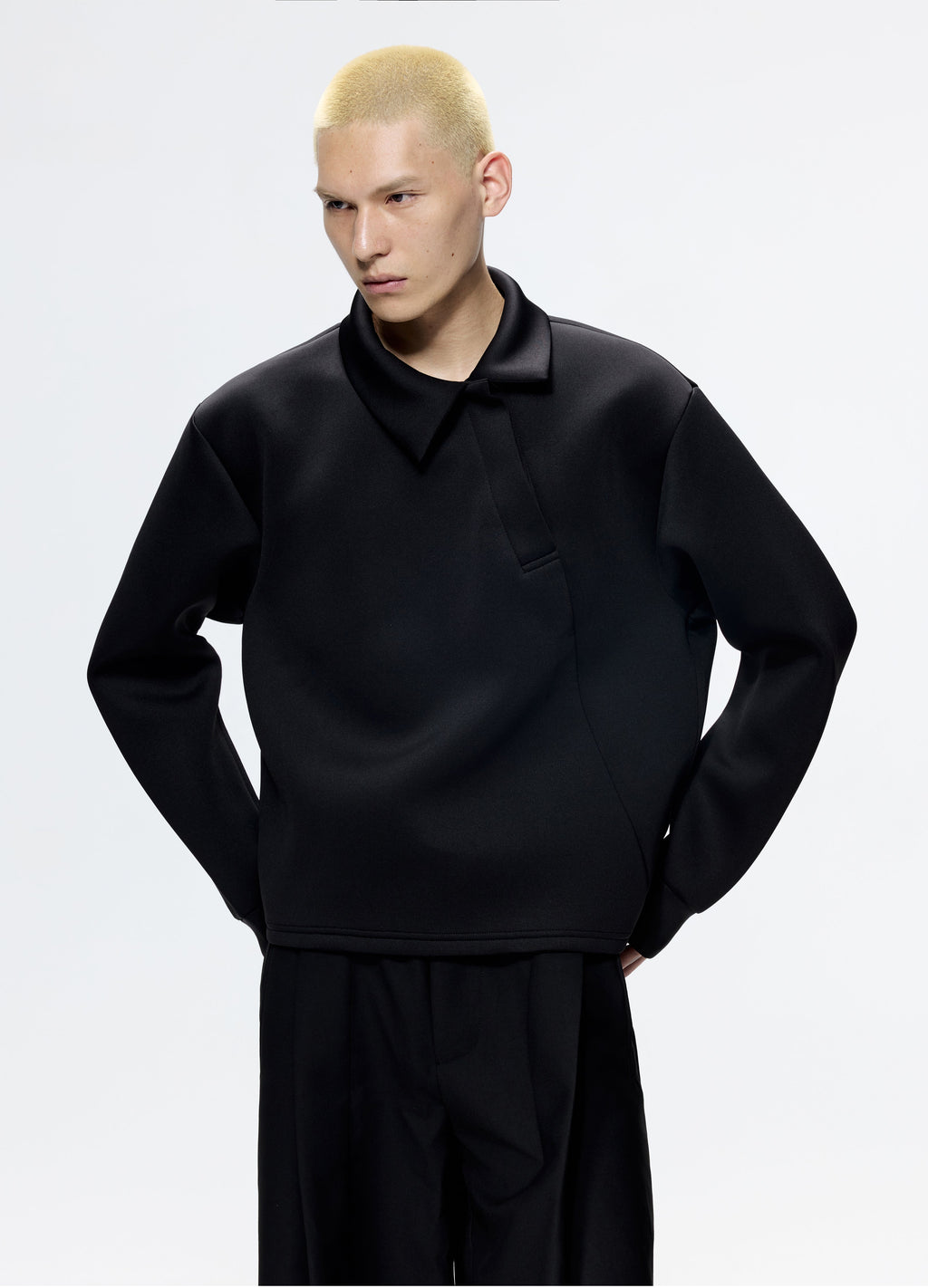 25FW SLANT COLLAR POLO SWEATSHIRT