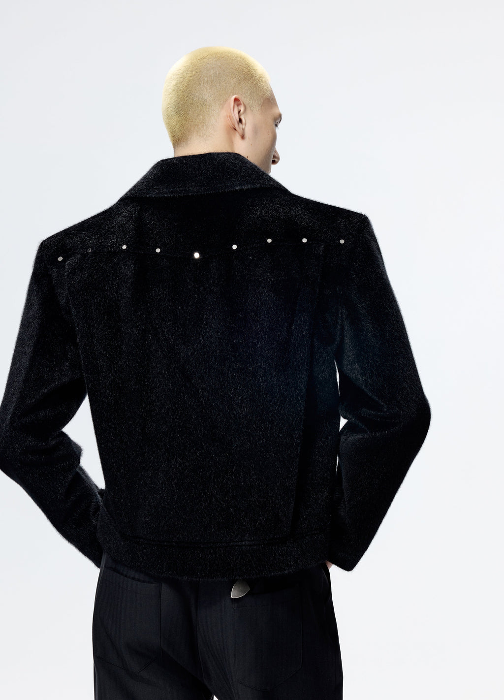 25FW STUDDED HORSEHAIR JACKET