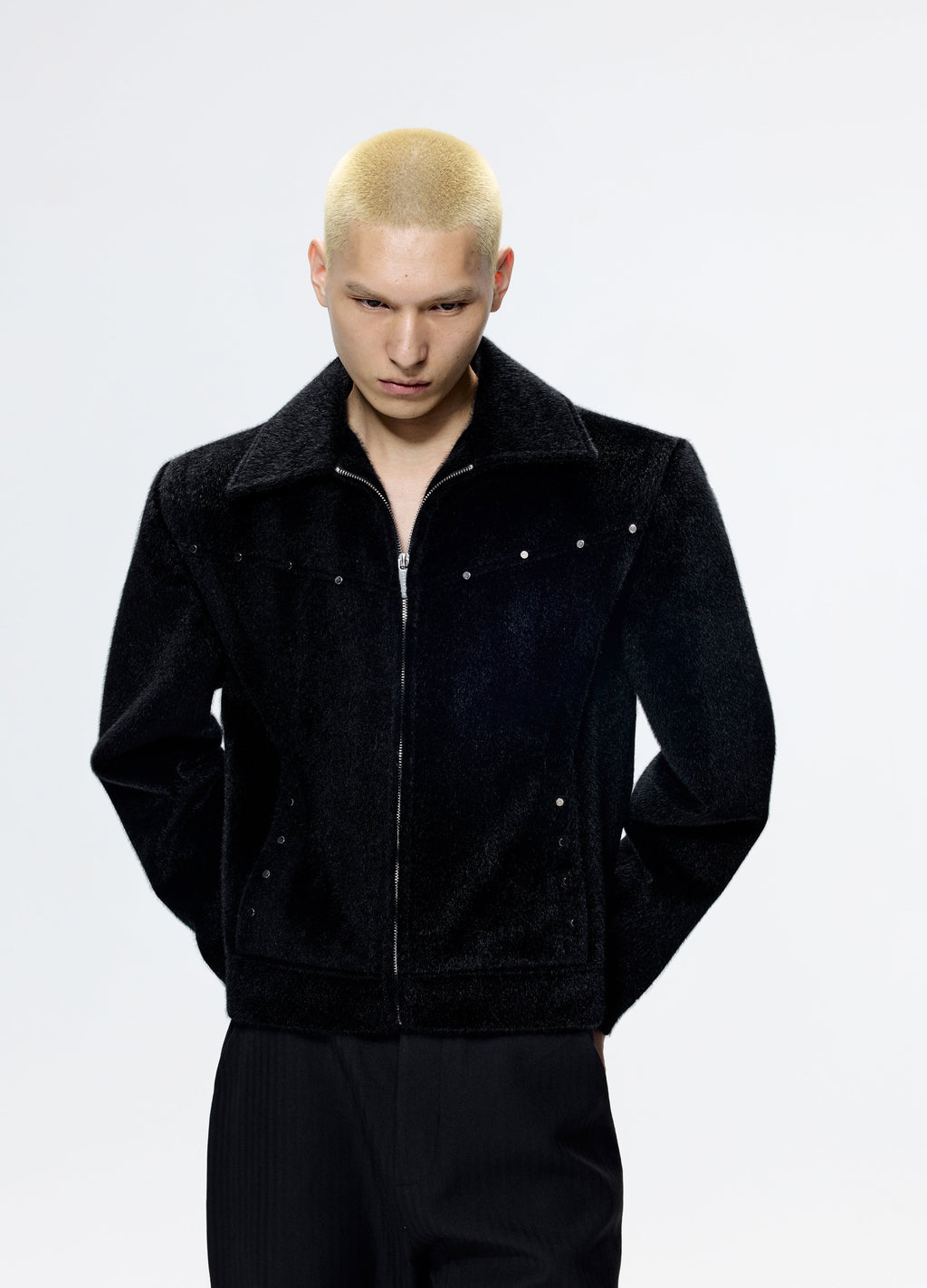 25FW STUDDED HORSEHAIR JACKET