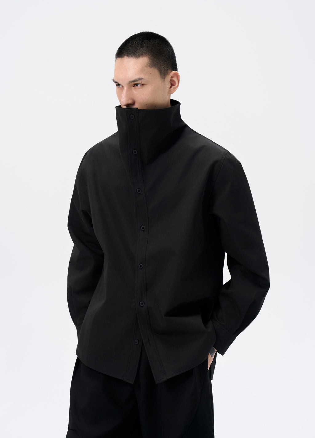 25FW HIGH-COLLAR SHADOW SHIRT