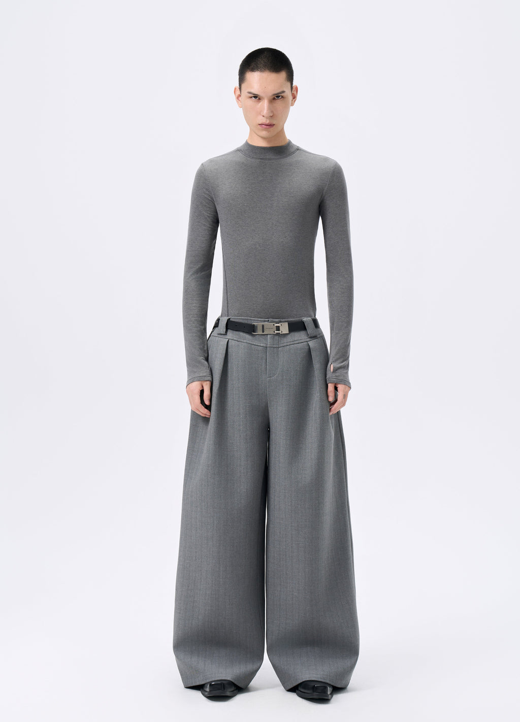 25FW STRIPED LYOCELL WIDE TROUSERS