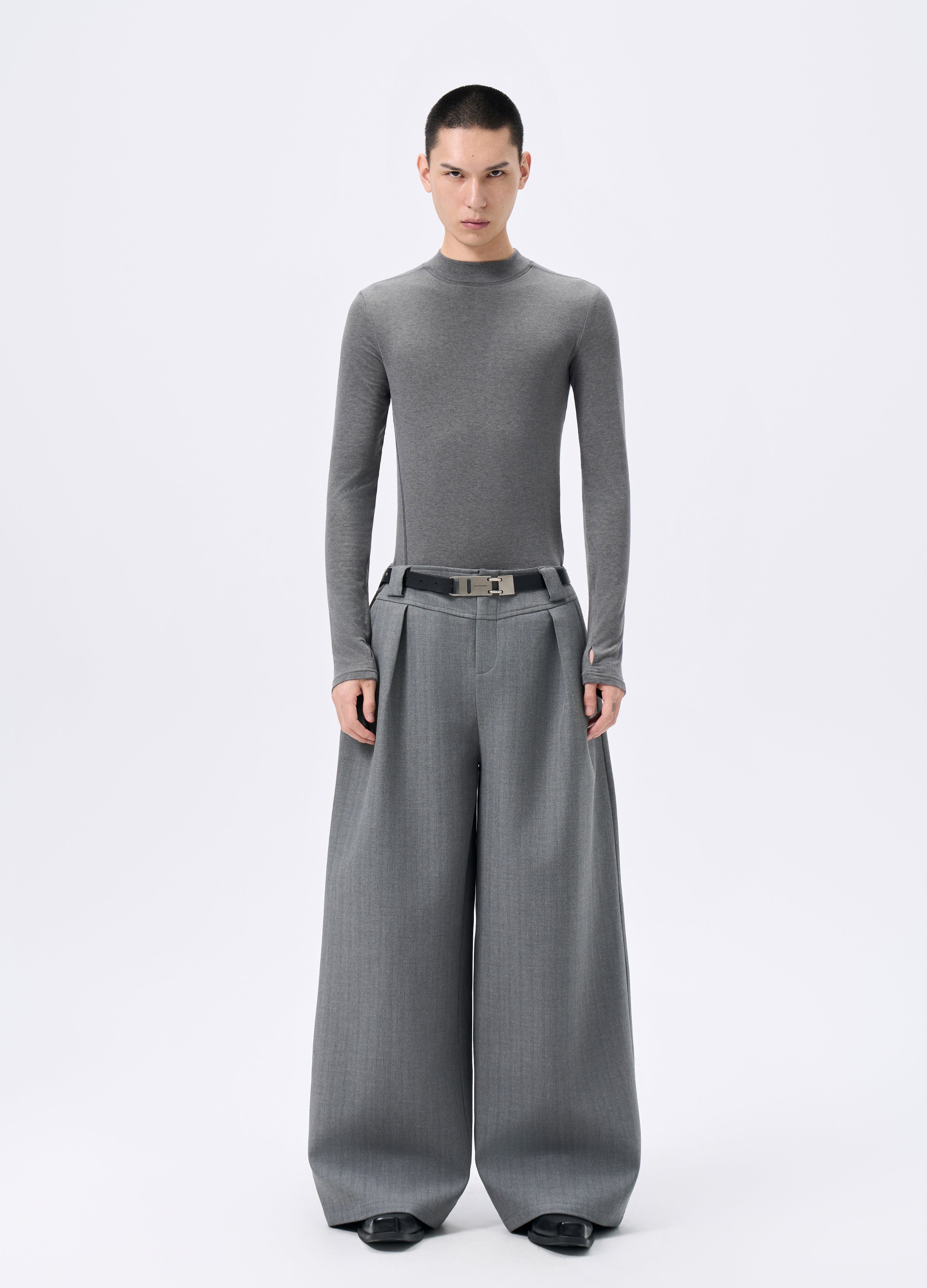 25FW STRIPED LYOCELL WIDE TROUSERS