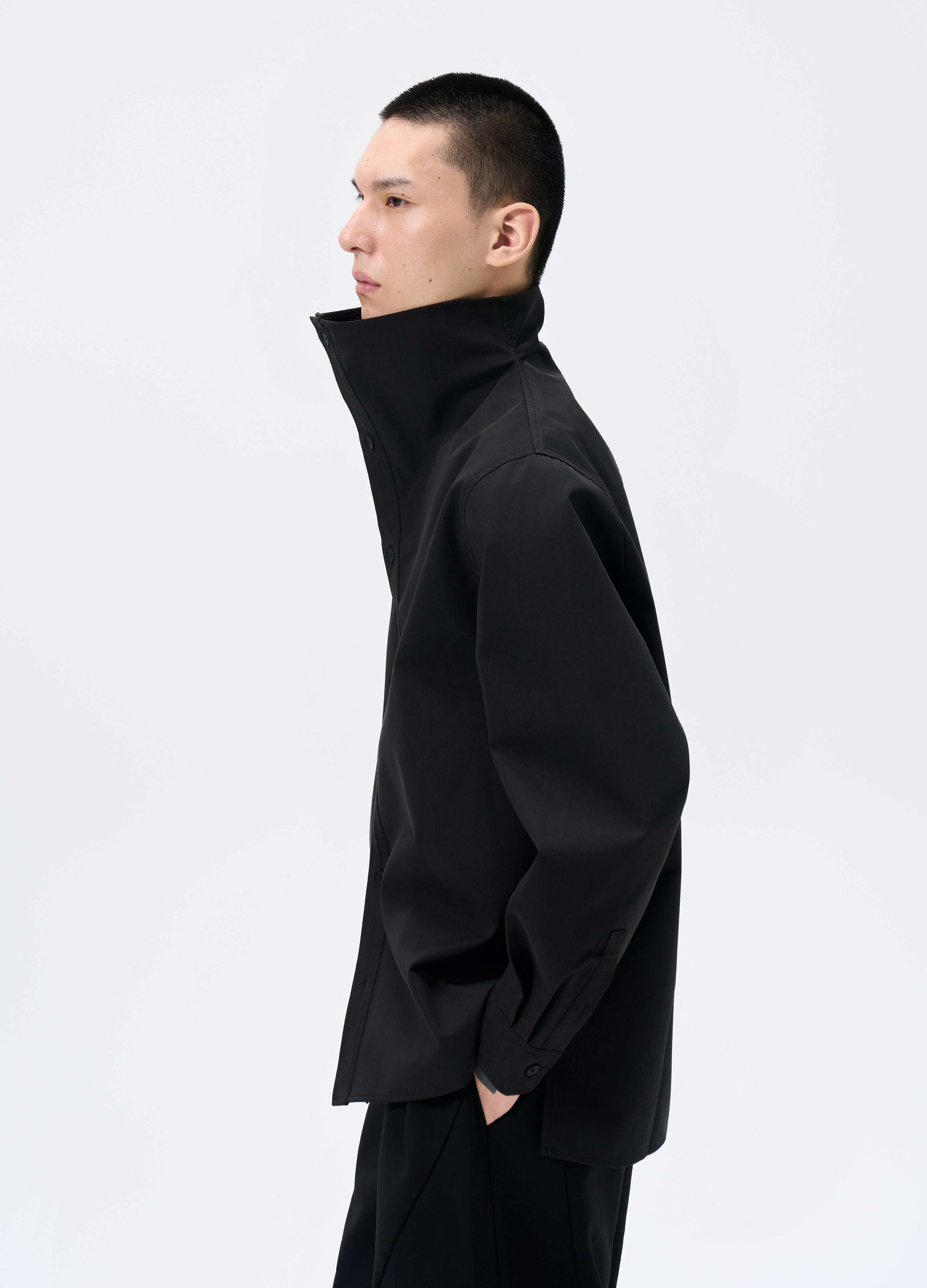 25FW HIGH-COLLAR SHADOW SHIRT