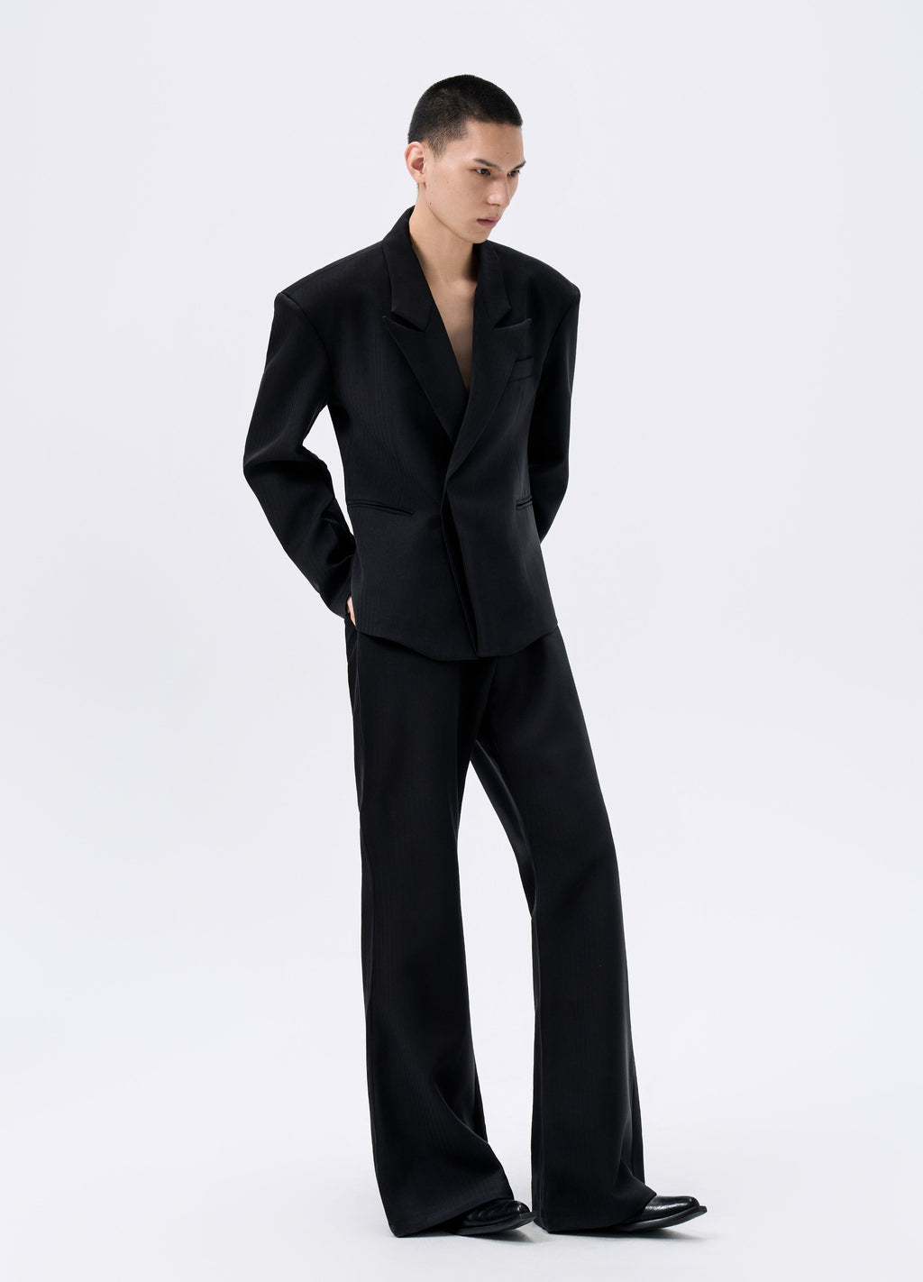 25FW HERRINGBONE HOURGLASS BLAZER