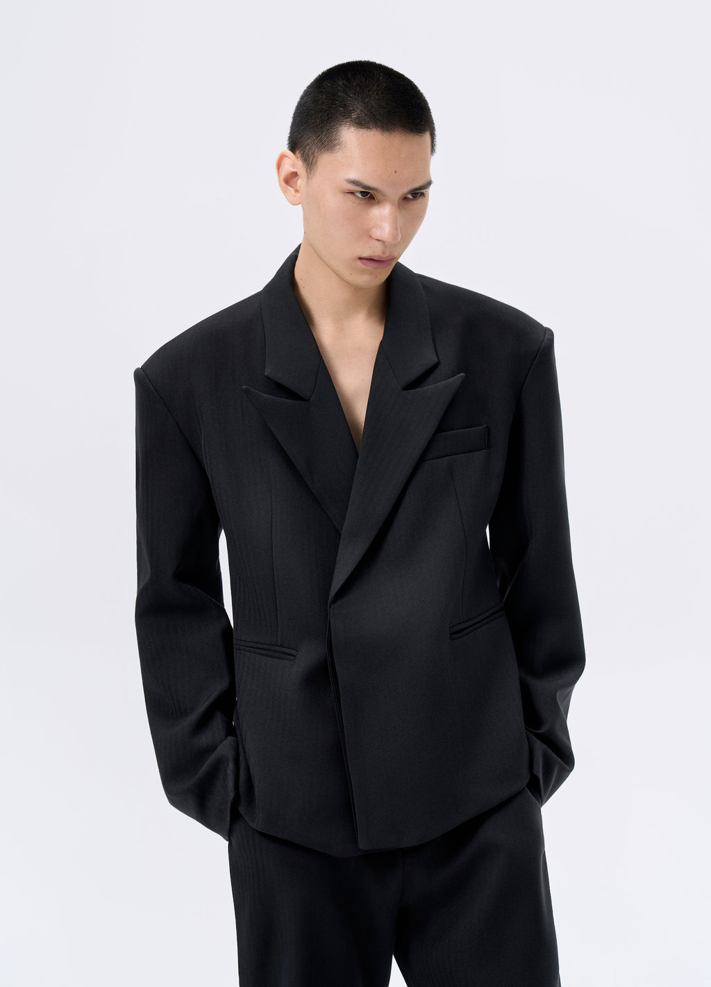 25FW HERRINGBONE HOURGLASS BLAZER