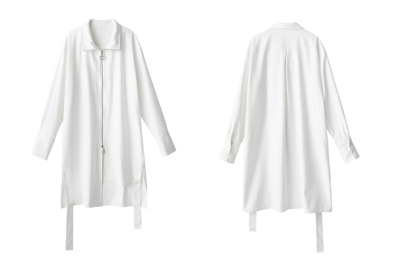 21FW White Wave Asymmetric Cloak