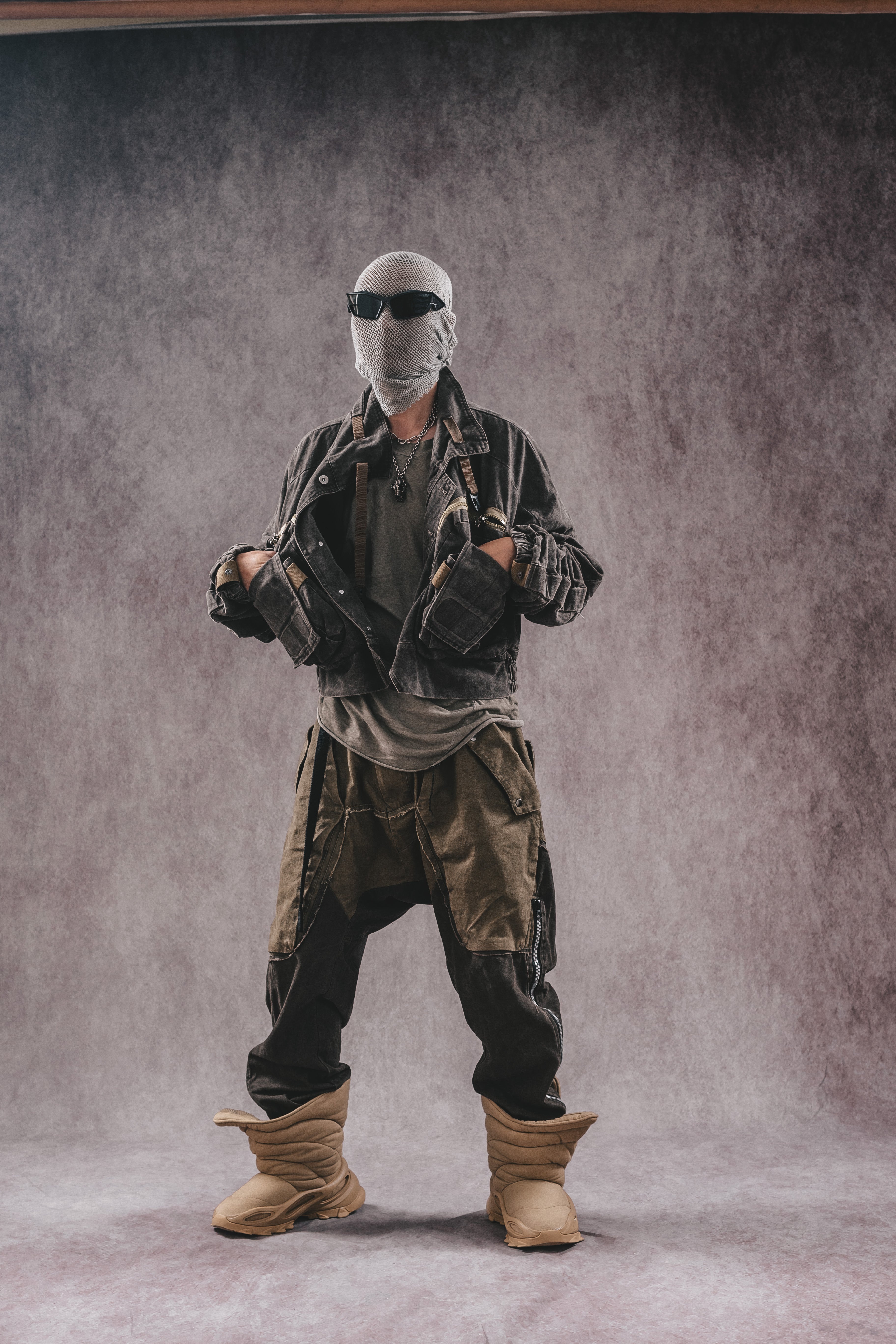 Wasteland Stand Collar Short Workwear Denim Jacket