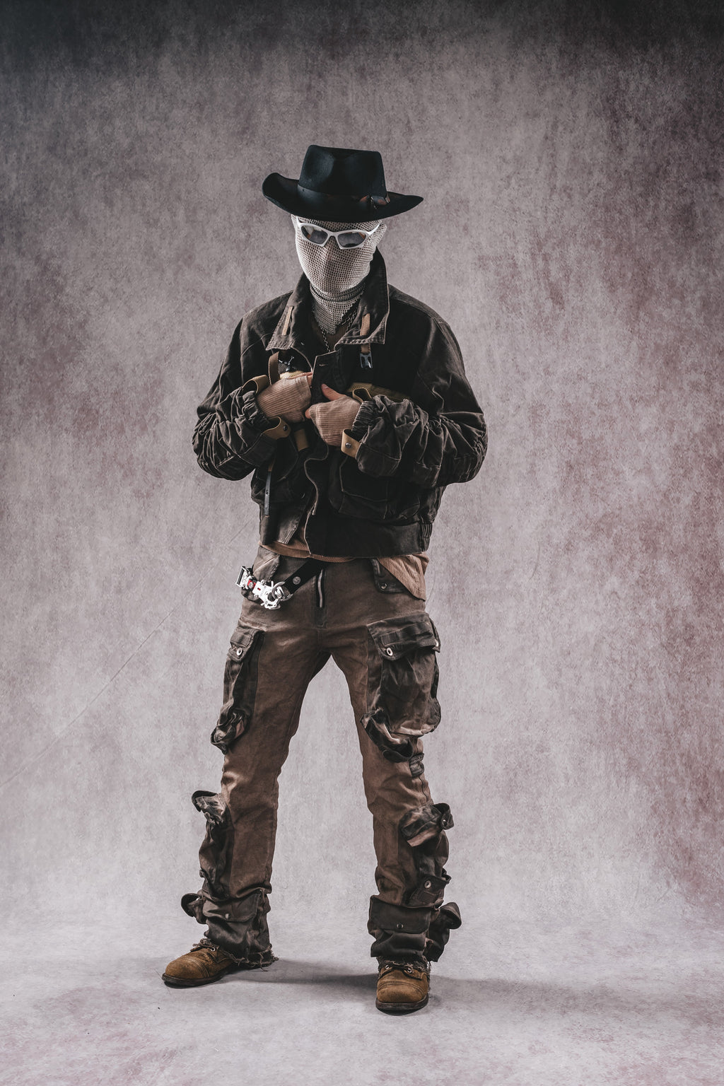 Wasteland Stand Collar Short Workwear Denim Jacket