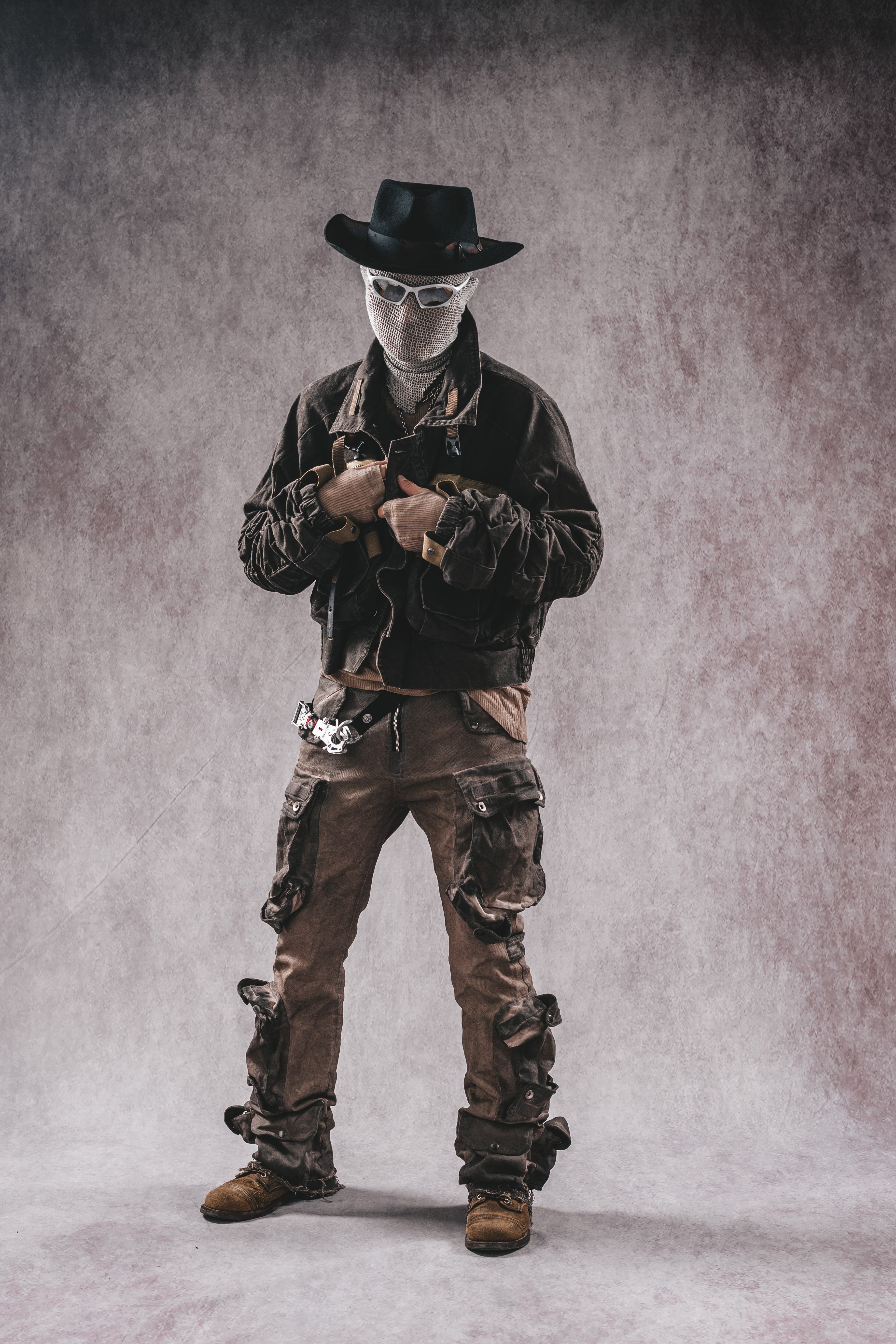 Wasteland Stand Collar Short Workwear Denim Jacket