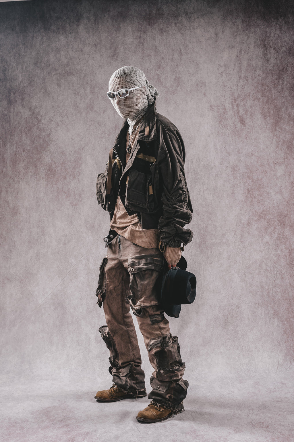 Wasteland Stand Collar Short Workwear Denim Jacket