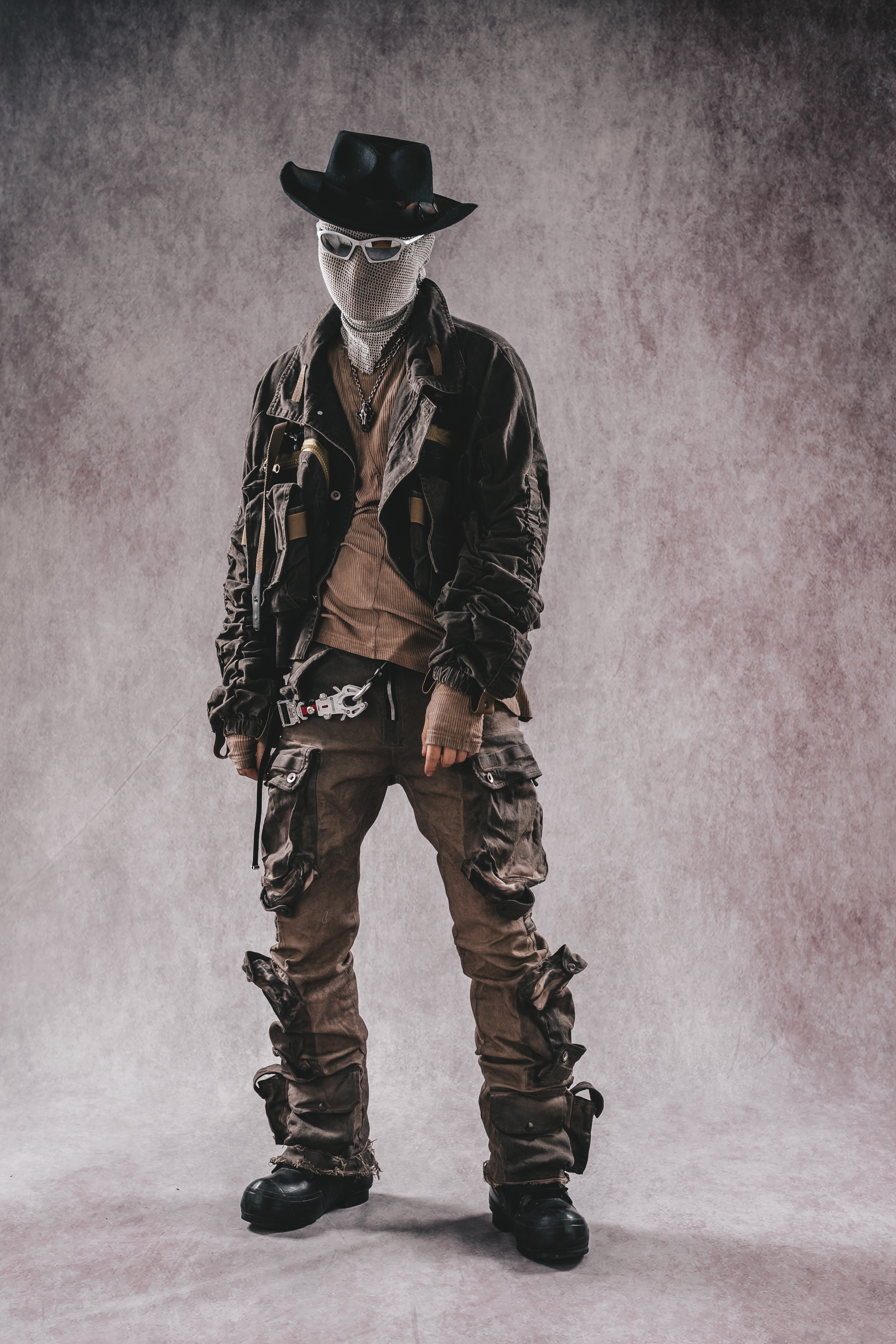 Wasteland Stand Collar Short Workwear Denim Jacket