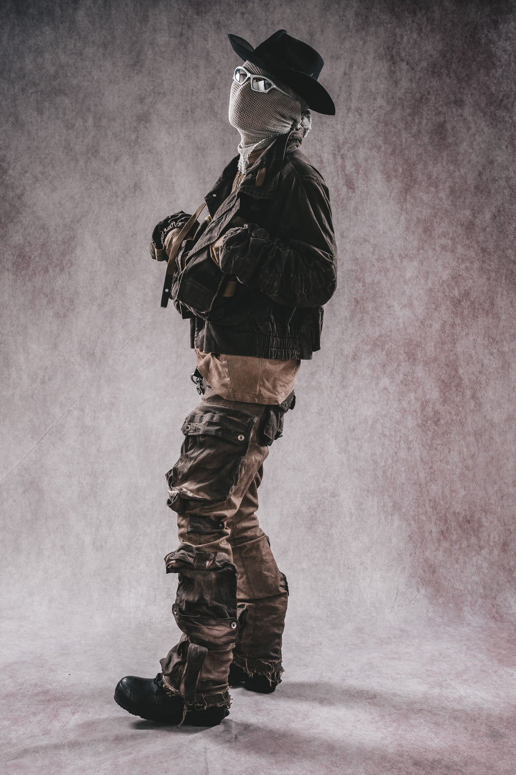 Wasteland Stand Collar Short Workwear Denim Jacket