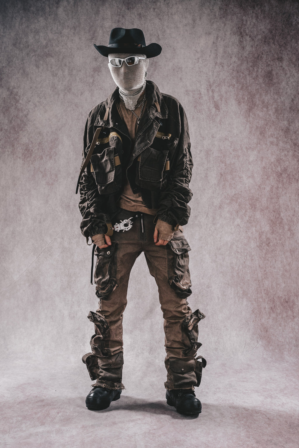 Wasteland Stand Collar Short Workwear Denim Jacket