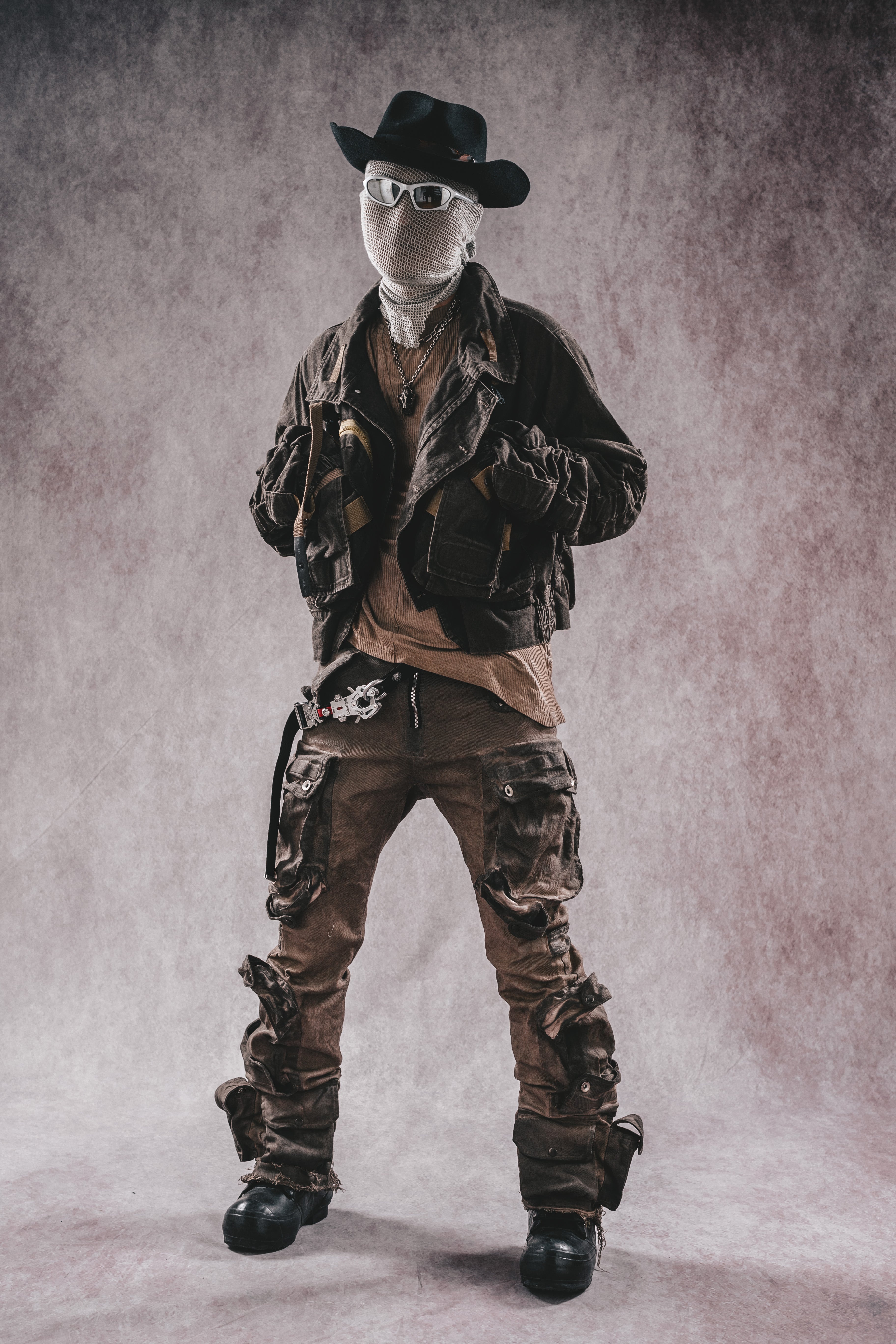 Wasteland Stand Collar Short Workwear Denim Jacket