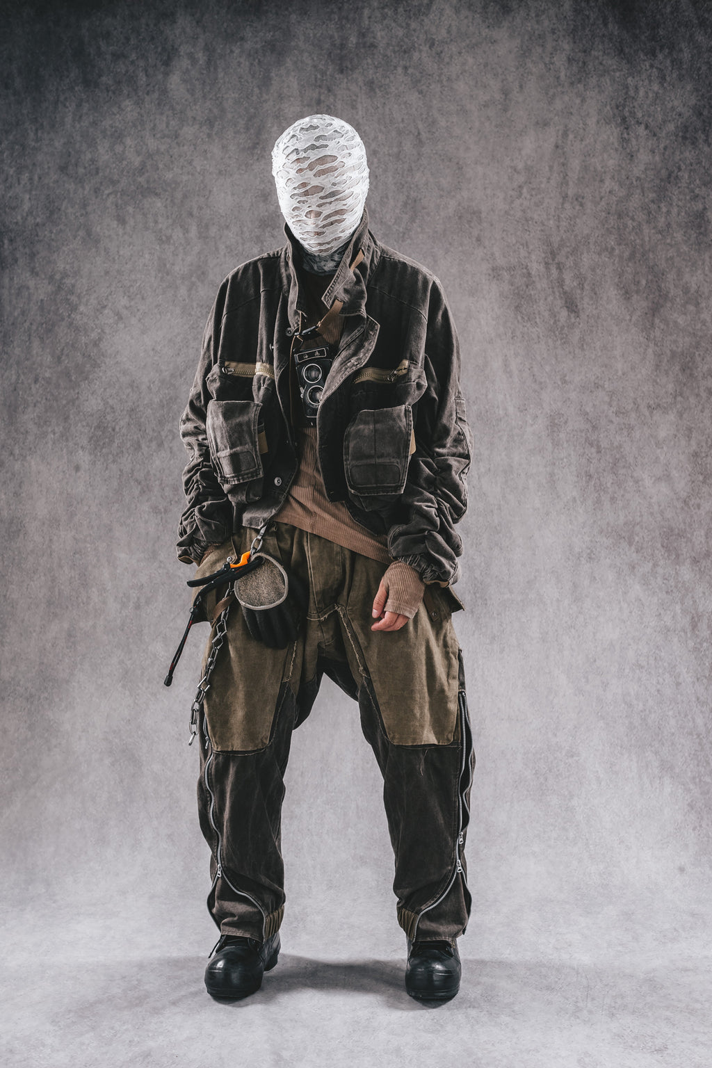 Wasteland Stand Collar Short Workwear Denim Jacket