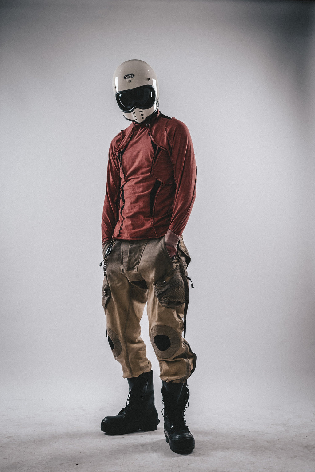 High-Neck Deconstructed Long Sleeve